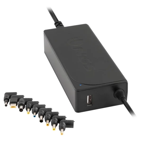 NGS fekete 70W univerzális Laptop Töltő - 9db cserélhető fejjel a legtöbb márkához