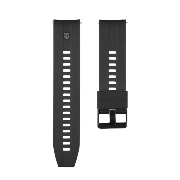 Tactical Quick Release Fekete szilikon univerzális óraszíj 20mm Samsung / Huawei / Honor / Garmin / Amazfit készülékekhez