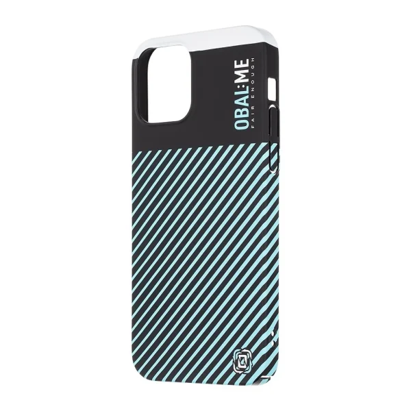 OBAL:ME Flossy Stripes tok Apple iPhone 12/12 Pro készülékhez fekete/égkék