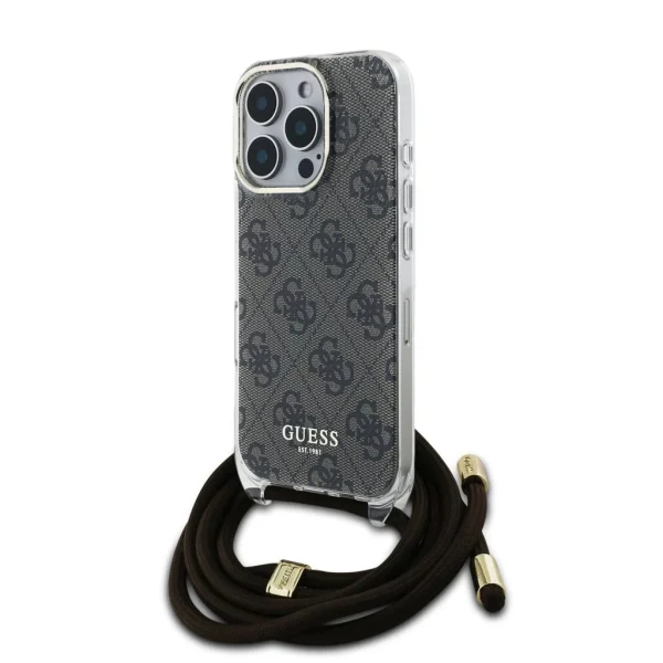 Guess IML 4G nyomtatott vállpántos tok iPhone 16 Pro készülékhez barna