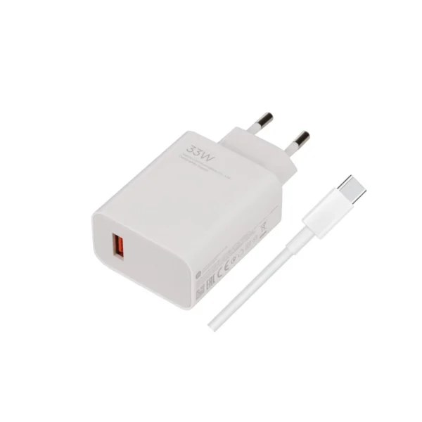 Xiaomi MDY-11-EZ USB-A 33W töltő + kábel USB-C fehér (Bulk)