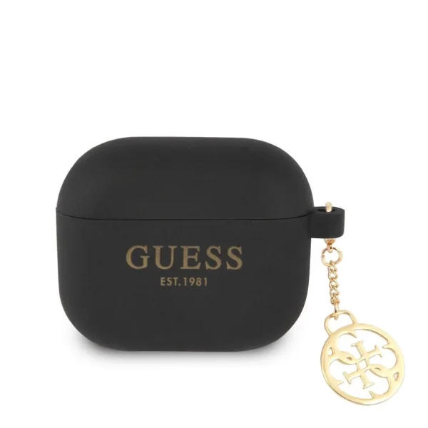 Guess 4G Charm szilikon tok AirPods 3 készülékhez fekete