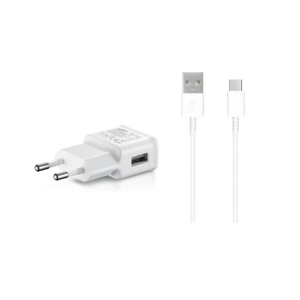 EP-TA200EWE + EP-DG970BWE Samsung 15W utazótöltő + USB-C adatkábel fehér (OOB Bulk)
