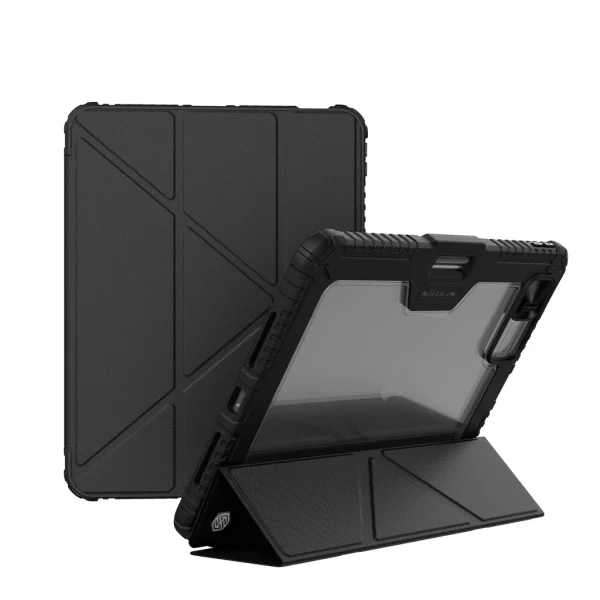 Nillkin Bumper PRO védőtok többszögből állítható állvánnyal, iPad Pro 12,9 (2020/2021/2022) és iPad Air 13 (2024/2025) készülékhez fekete