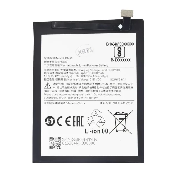 BN49 Xiaomi akkumulátor 4000mAh (OEM)