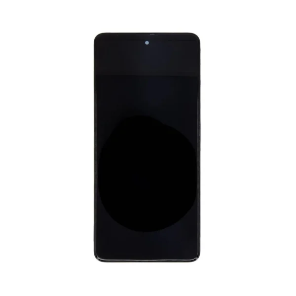 LCD kijelző + Érintő egység + Elülső tok Samsung A515 Galaxy A51 készülékhez fekete