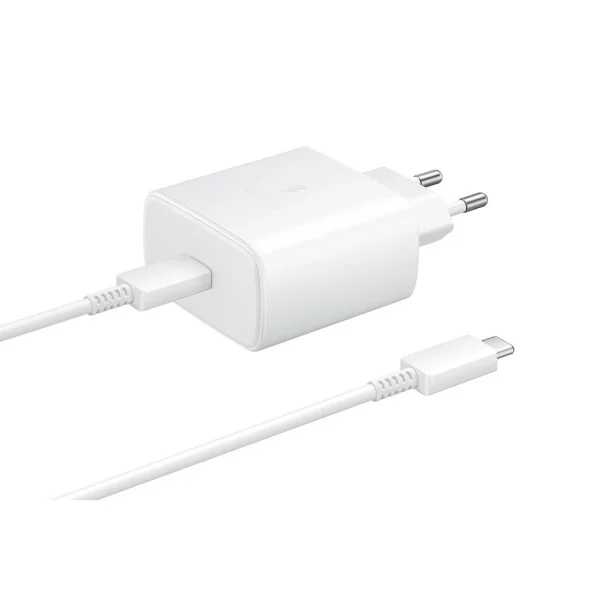 EP-TA845EWE + EP-DW767JWE Samsung 45W utazótöltő + USB-C/USB-C adatkábel fehér (OOB Bulk)