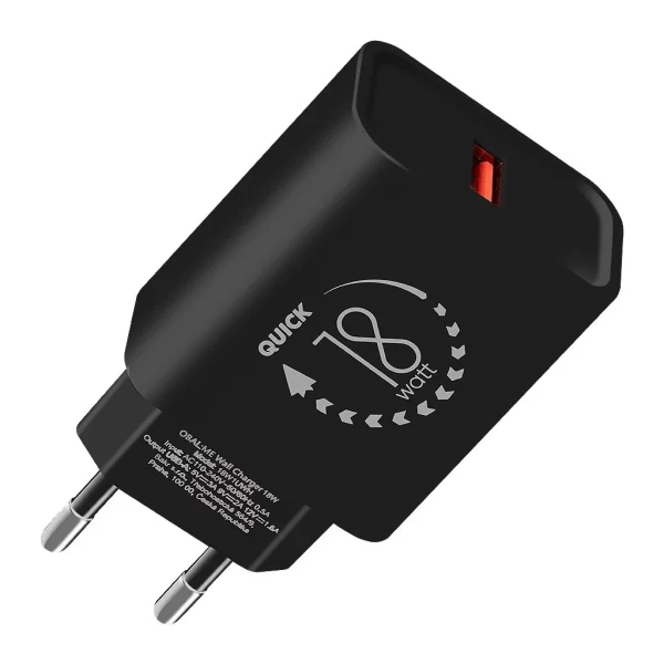 OBAL:ME Fali töltő USB-A 18W fekete