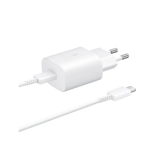 EP-TA800EWE + EP-DA705BWE Samsung 25W utazótöltő + USB-C/USB-C adatkábel fehér (OOB Bulk)