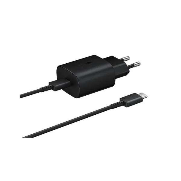EP-TA800EBE + EP-DA705BBE Samsung 25W utazótöltő + USB-C/USB-C adatkábel fekete