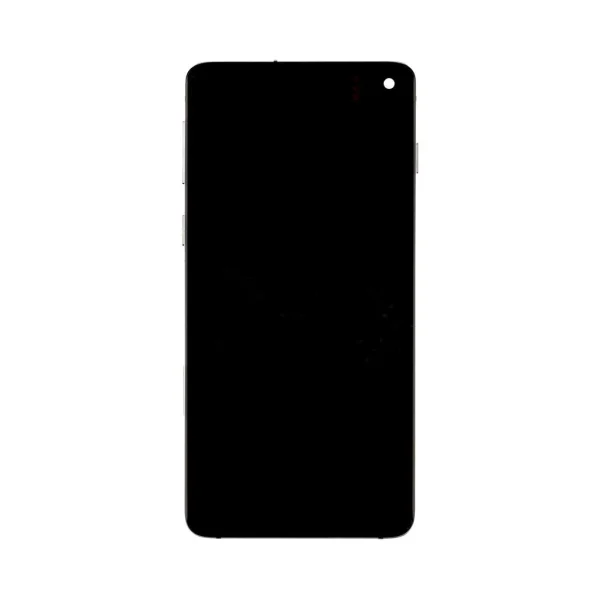 LCD kijelző + érintő egység + elülső egység Samsung G973 Galaxy S10 készülékhez fekete