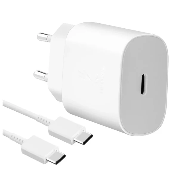 EP-TA800EWE + EP-DG980BWE Samsung 25W utazási töltő + USB-C/USB-C adatkábel fehér (OOB Bulk)