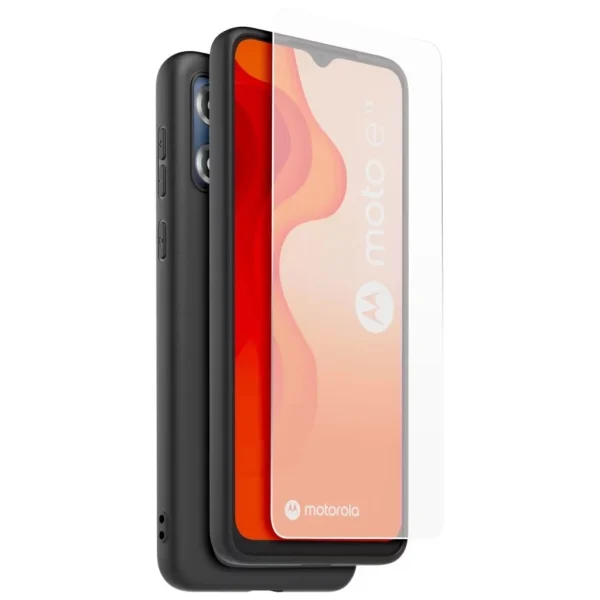 CASR TPU tok + edzett üveg kijelzővédő a Motorola E13 készülékhez, fekete