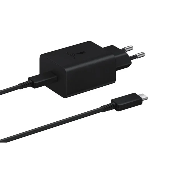 EP-T1510EBE + EP-DA705BBE Samsung 15W utazótöltő + USB-C/USB-C adatkábel fekete (OOB Bulk)