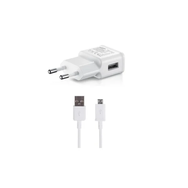 EP-TA200EWE + ECB-DU4EWE Samsung 15W utazó töltő + microUSB adatkábel fehér (OOB Bulk)