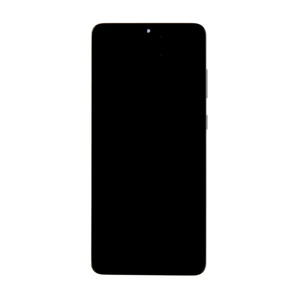 LCD kijelző + érintő egység + előlapi burkolat Samsung G985/G986 Galaxy S20+ készülékhez, kamera nélküli (Service Pack), fekete