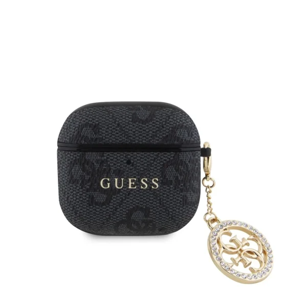 Guess 4G Script PC/PU Charm tok AirPods 4 készülékhez fekete