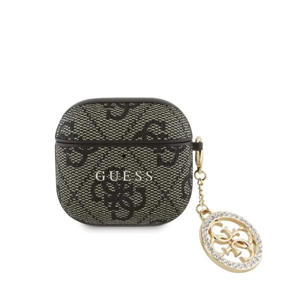 Guess 4G Script PC/PU Charm tok AirPods 4 készülékhez barna