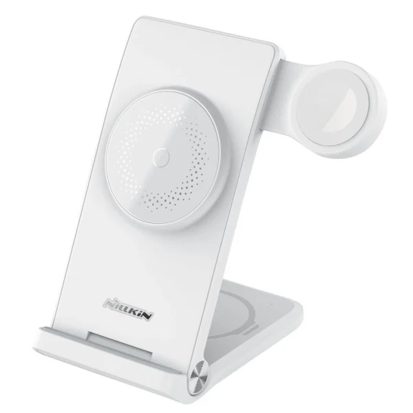 Nillkin PowerTrio 3in1 Vezeték nélküli töltő MagSafe Apple Watch készülékhez fehér (MFI)