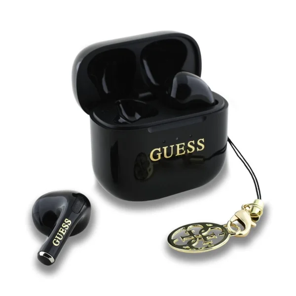 Guess Classic Logo Charm TWS vezeték nélküli fülhallgató fekete