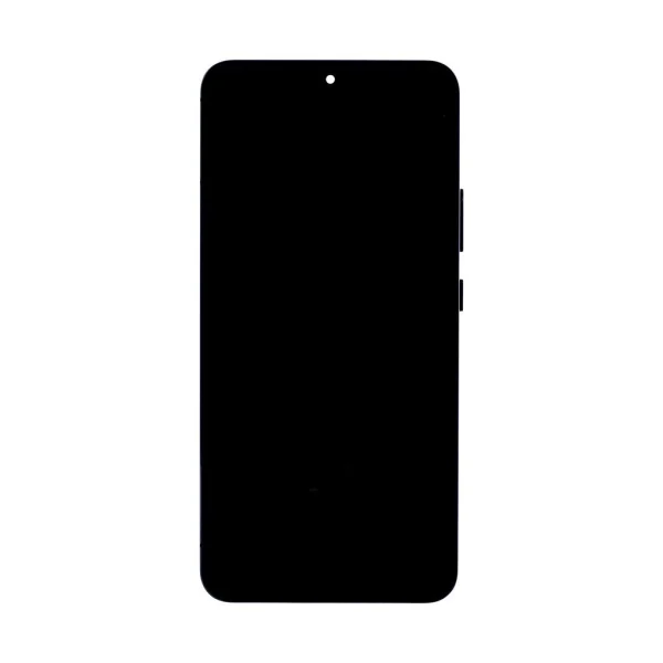 LCD kijelző + érintőegység + elülső tok Samsung S906B Galaxy S22+ készülékhez fekete