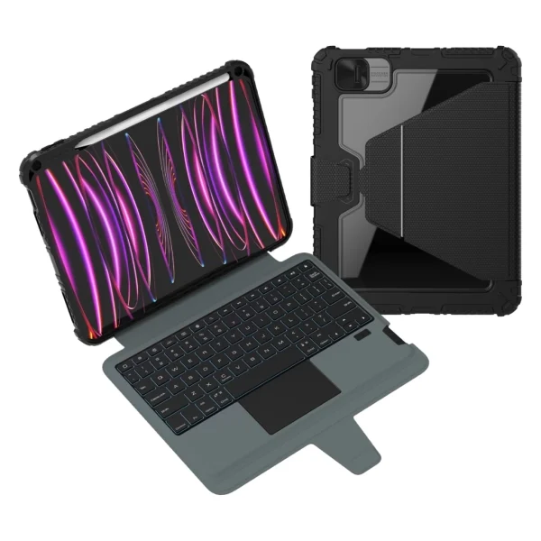 Nillkin Bumper Link billentyűzetes tok (Backlit Version) iPad 10.9 2022/11 2025 készülékhez fekete