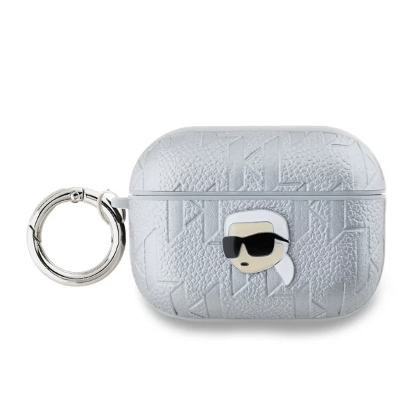 Karl Lagerfeld PU megerdelt Karl Head Case for AirPods Pro 2 készülékhez ezüst