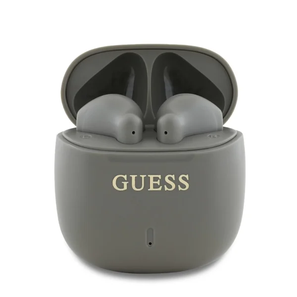 Guess Printed Classic Logo TWS vezeték nélküli fülhallgató, szürkésbarna