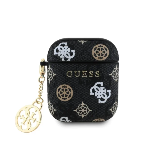 Guess PU 4G Peony Charm tok AirPods 1/2 készülékhez fekete