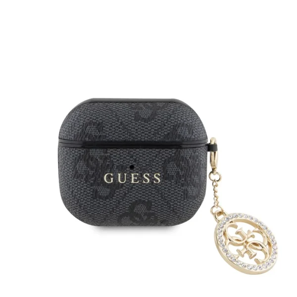 Guess 4G Script PC/PU Charm tok AirPods 3 készülékhez fekete