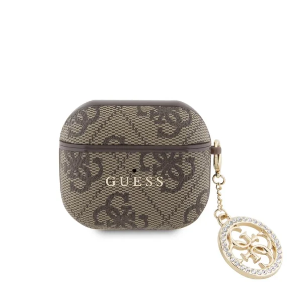 Guess 4G Script PC/PU Charm tok AirPods Pro 3 készülékhez barna