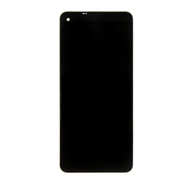 LCD kijelző + érintőegység + elülső tok Samsung A217F Galaxy A21s készülékhez fekete