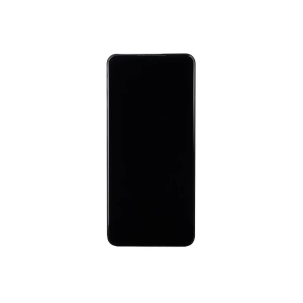 LCD kijelző + érintő egység + elülső tok Samsung A047F Galaxy A04s készülékhez fekete