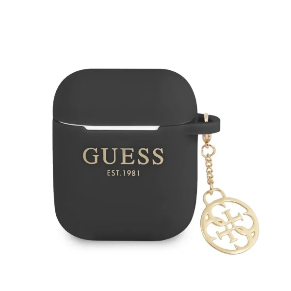 Guess 4G Charm szilikon tok AirPods 1/2 készülékhez fekete