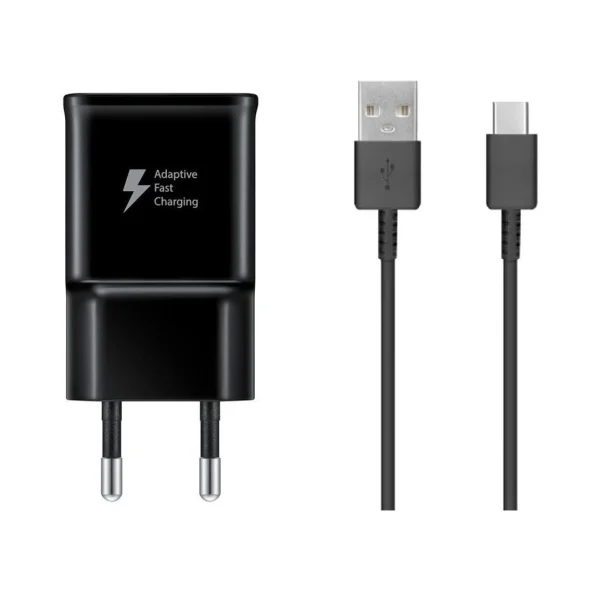 EP-TA200EBE + EP-DG970BBE Samsung 15W utazó töltő + USB-C adatkábel fekete (OOB Bulk)