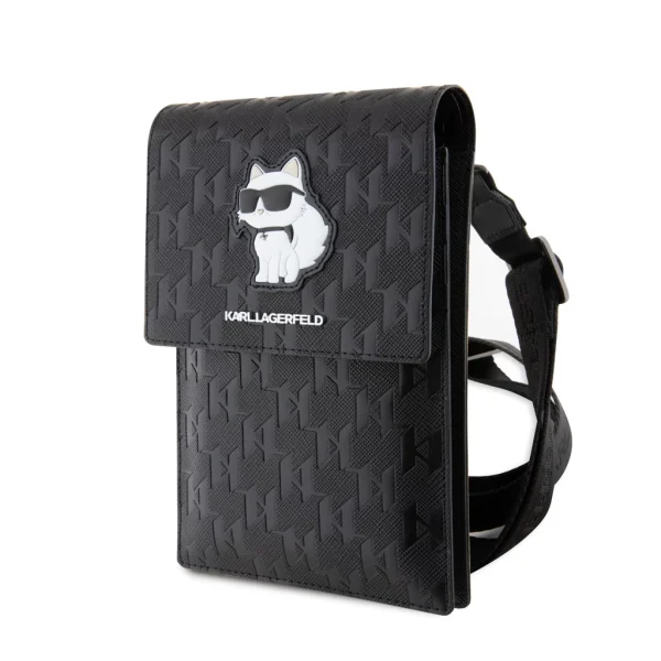 Karl Lagerfeld Saffiano Monogram Choupette NFT pénztárca tok fekete