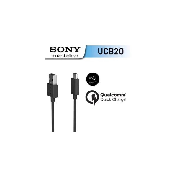 UCB-20 Sony USB-C adatkábel 3A 1m fekete (Bulk)