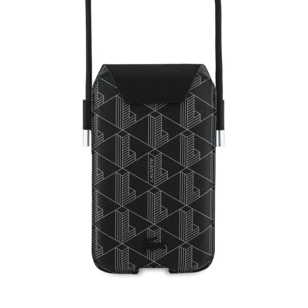 Lacoste PVC Blend Monogram telefon táska XL fekete