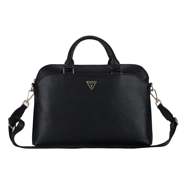 Guess PU barázdázott Triangle Logo laptop táska 13/14/15 fekete