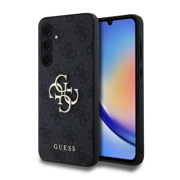 Guess PU 4G Metal Logo tok Samsung Galaxy A35 5G készülékhez szürke