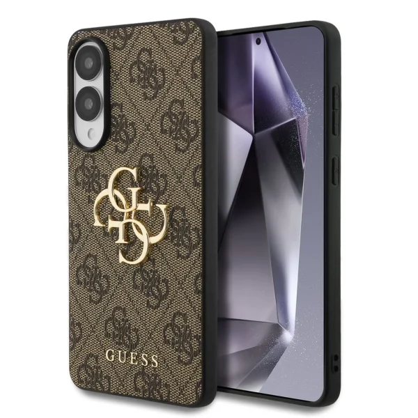 Guess PU 4G Metal Logo tok Samsung Galaxy S25 Edge készülékhez barna