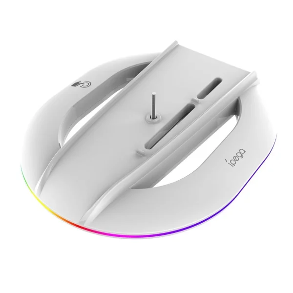 iPega P5S035SA függőleges állvány (2xUSB-A) RGB megvilágítással PS5 Slim/PS5 Pro készülékhez fehér (Damage Package)