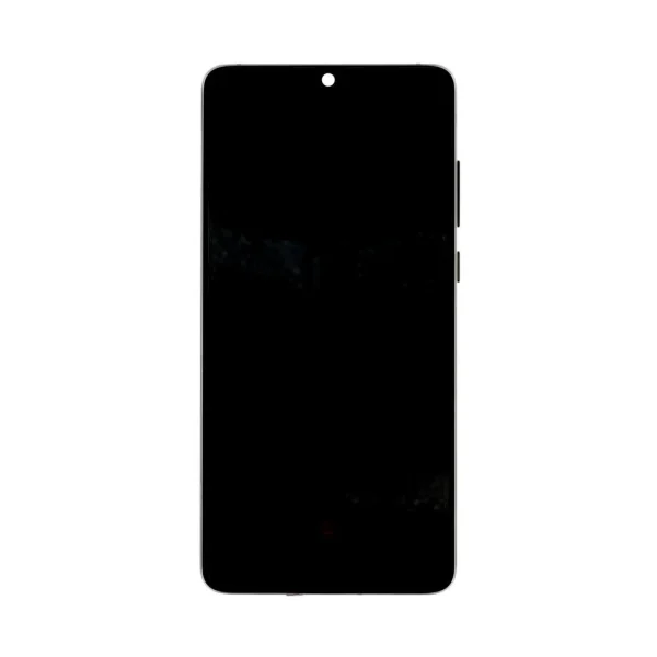 Huawei P30 készülékhez LCD kijelző + érintőegység + előlapi tok (ujjlenyomatolvasó nélkül) fekete (Service Pack)