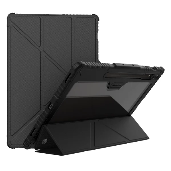 Nillkin Bumper PRO védő állványos tok Samsung Galaxy Tab S9 Ultra/S10 Ultra készülékhez, több szögben állítható, fekete