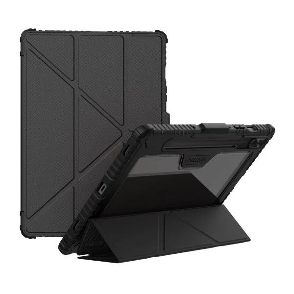 Nillkin Bumper PRO védőállványos, többszögű tok Samsung Galaxy Tab S9/S10 FE készülékhez fekete