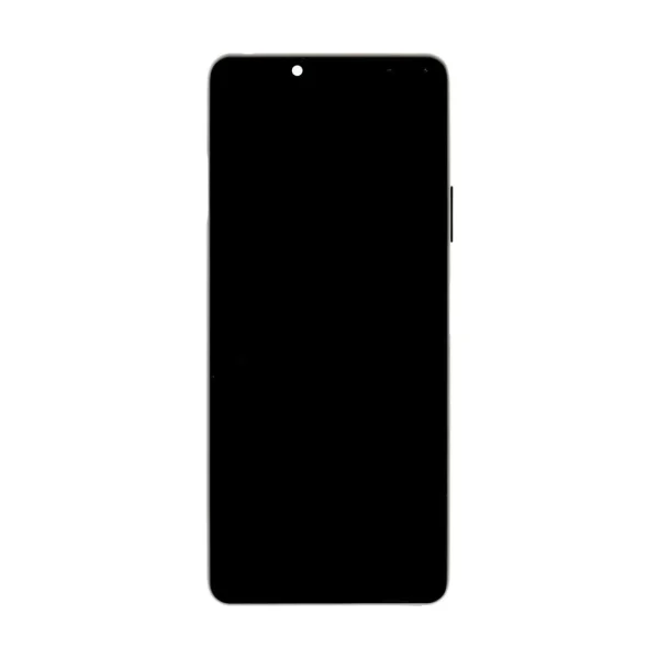 LCD kijelző + érintőegység + elülső burkolat Sony BT52 Xperia 10 III készülékhez fekete (Service Pack)