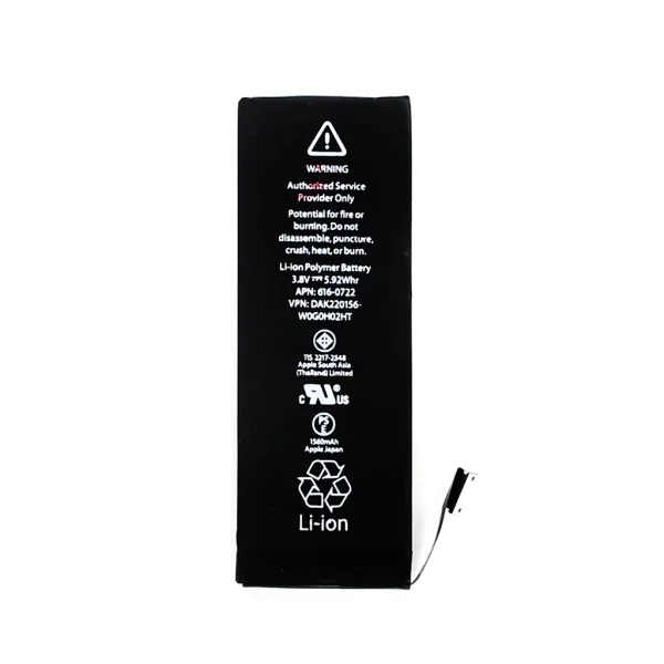 1560mAh Li-Ion Polymer akkumulátor iPhone 5S készülékhez (Bulk)